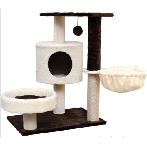 pet bed tree integrated toy platform grabbing post